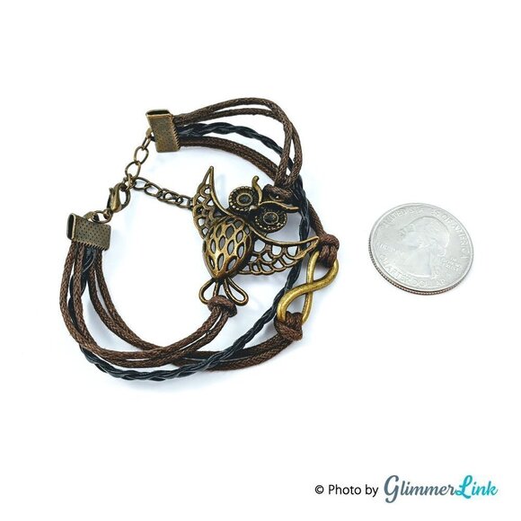 Multi Strand Owl Infinity Bracelet - Picture 7 of 11